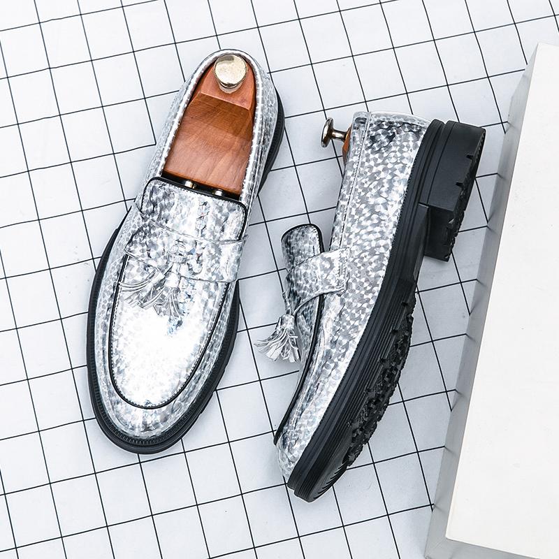 Fashion Stylish Leather Man Loafers Soft Thick Bottom Mens Casual Shoes Thick Sole Slip-on  Footwear Leisure Walk Business Dress Shoes