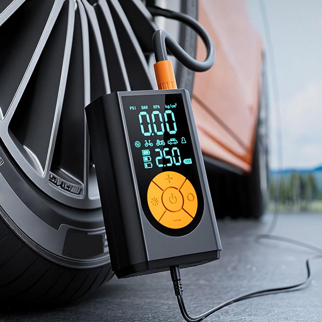 SINGARO Tragbarer Reifenfüller Kompressor Kabellos, 150 PSI Autoreifen , Fahrrad Mit LED-Licht, Digitalanzeige S Für Auto, Motorrad, B