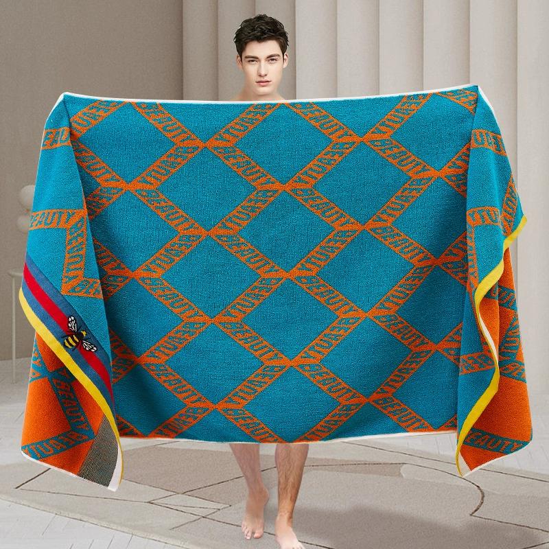 70x140cm Pure Cotton Bath Towels for Bathroom, Soft and Absorbent Vintage BathTowels for Women and Men, Wrapping Towels,1pc