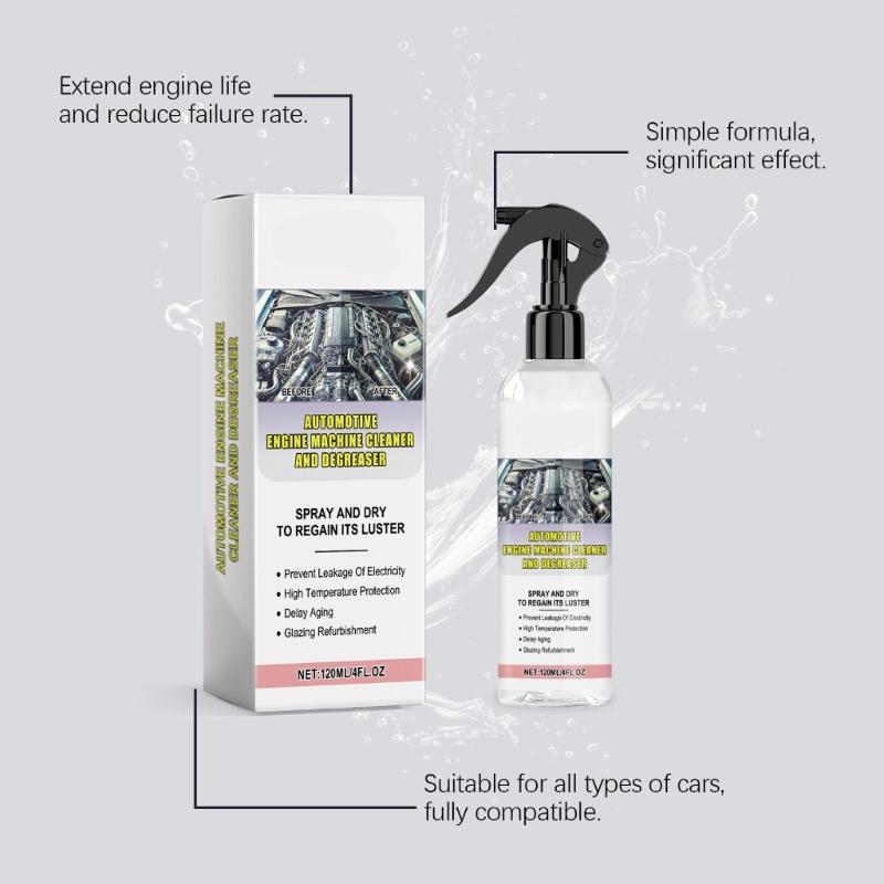 Car Engine Cleaner 120ml Heavy Oil Stain Degreaser Sprayer Wheel Cleaner Sprayer Multipurpose Degreaser