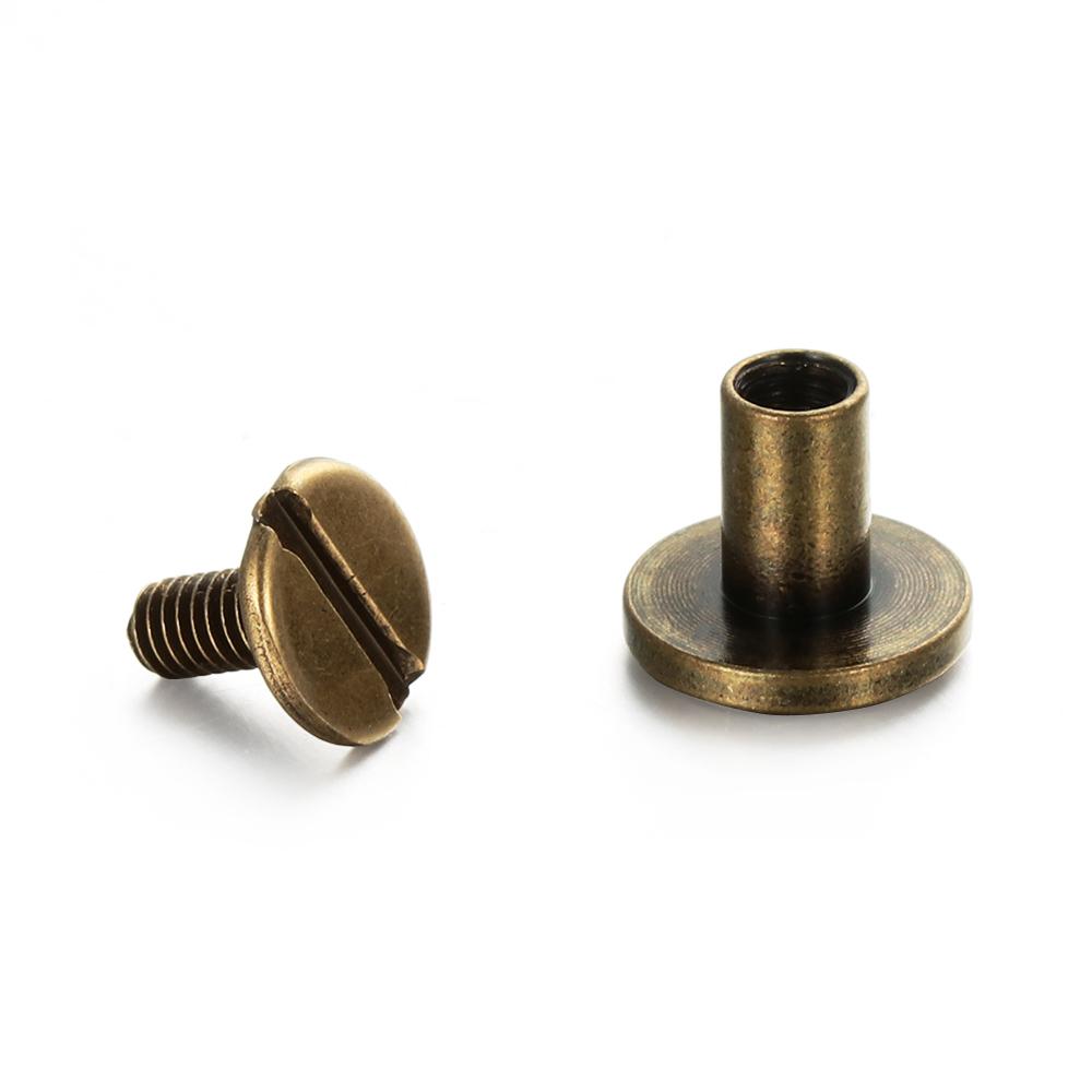 10Pcs Solid Nail Bolt Strap Rivets 5/6.5/ 8mm Screw Leather Craft Bookkeeping Round Head Screws For Luggage Clothes/Bag/Shoes