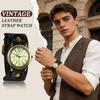 JewelryWe Antique Style Unisex Watch Retro Dial Frame Leather Alloy Brown Gift for Birthdays and Children's Day