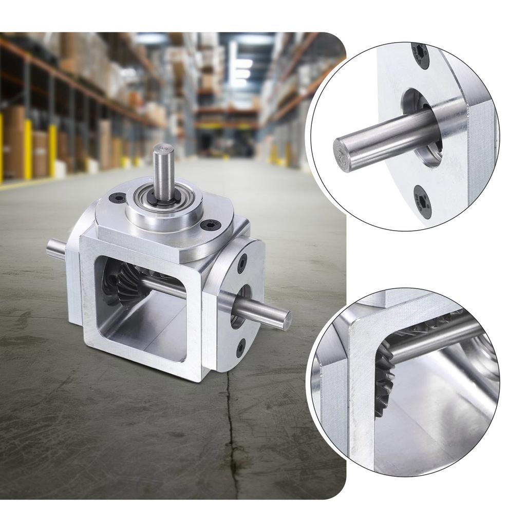 90 Degree Right Angle Bevel Gearbox 1:1 Forward Double Output Shaft 1M 20 Teeth