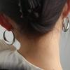 925 Sterling Silver Vintage Earrings For Women Trendy Simple Round Big Earring Jewelry Prevent Allergy Party Accessories Gift