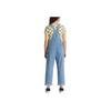 Vans Ground Work Denim Overalls With Plain Logo Women Bottoms Blue VN000F7E7W6