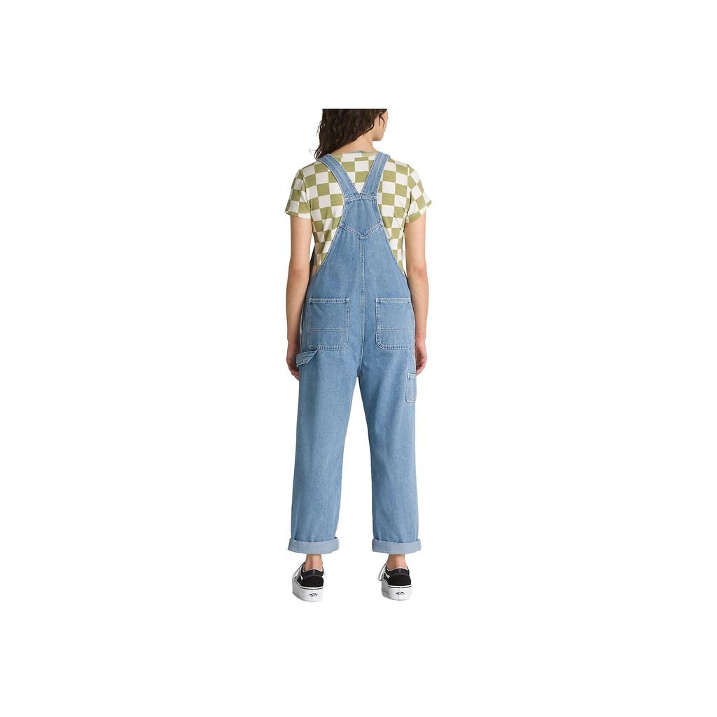 Vans Ground Work Denim Overalls With Plain Logo Women Bottoms Blue VN000F7E7W6