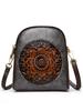 Single Shoulder Bag, Retro Peony Flower Embossed Texture, Crossbody Bag, Crossbody Bag, New Chinese Style Leisure Commuting Bag