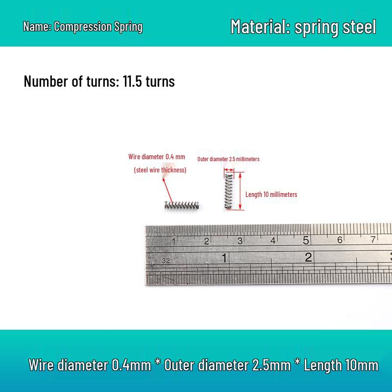 Small Mechanical Compression Spring: 0.4mm Wire, 2-8mm Outer Diameter