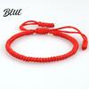 Adjustable Wristband Unisex Hand Rope Handmade Braided Solid Color Thick