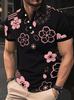 Trendy short-sleeve polo shirt with fierce wolf graphic, stylish and eye-catching.