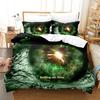 Hip Hop Worldeater Galaxy Eye Watercolor Artistic Eye Bedding Set Cartoon Anime Three-piece Set Adult Kid Bedroom Duvetcover Set