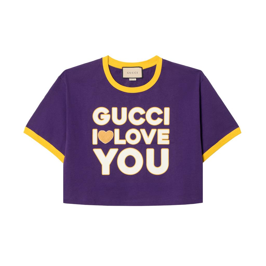 Gucci SS23 Drop Shoulder Sleeve T Shirt Women's Dark Purple 753879-XJFVF-5878