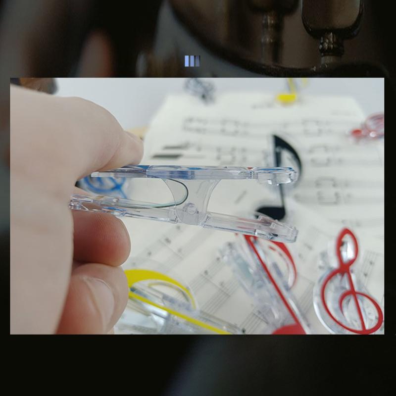 Book Paper Sheet Clips Steel Spring Score Funny Mini Music Folder Clips Decorative Paper Musical Notation Clips