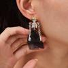 Gothic Skull Tassel Earrings & Black Gauze Skirt Crown Set