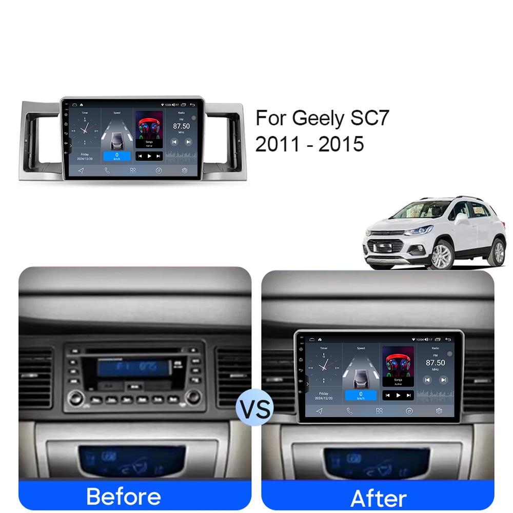 Android 14 For Geely SC7 2011 - 2015 Auto BT  Screen Car Radio GPS Navigation Multimedia Video Player 5G WIFI BT DSP No 2din DVD