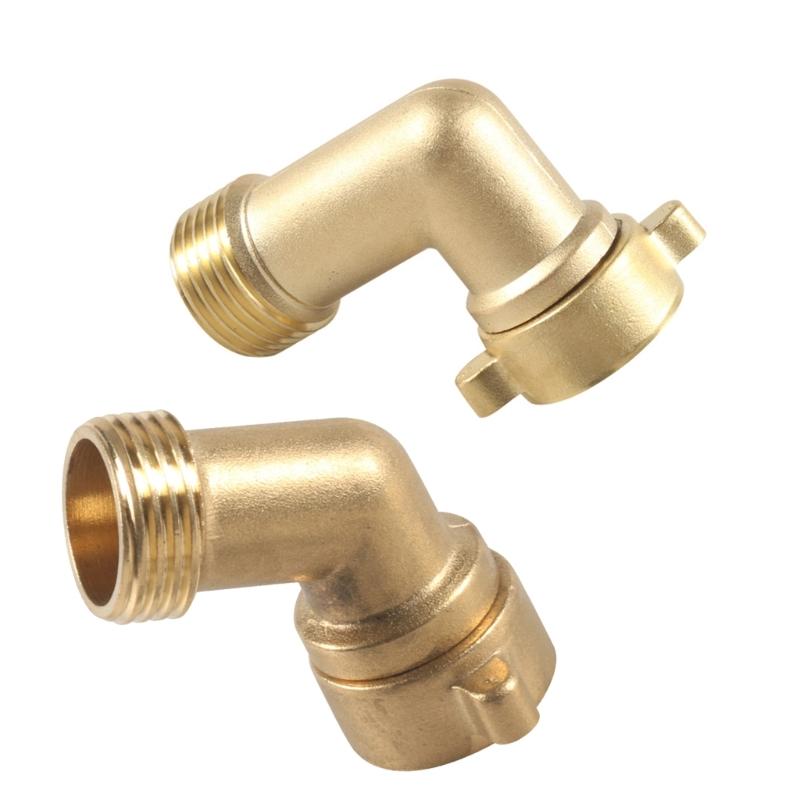 Universal 3/4 Inch Brass Garden Hose Link Bend Adapter Elbow Fitting Leak Proof Design for Irrigation Outdoor & Yard Use
