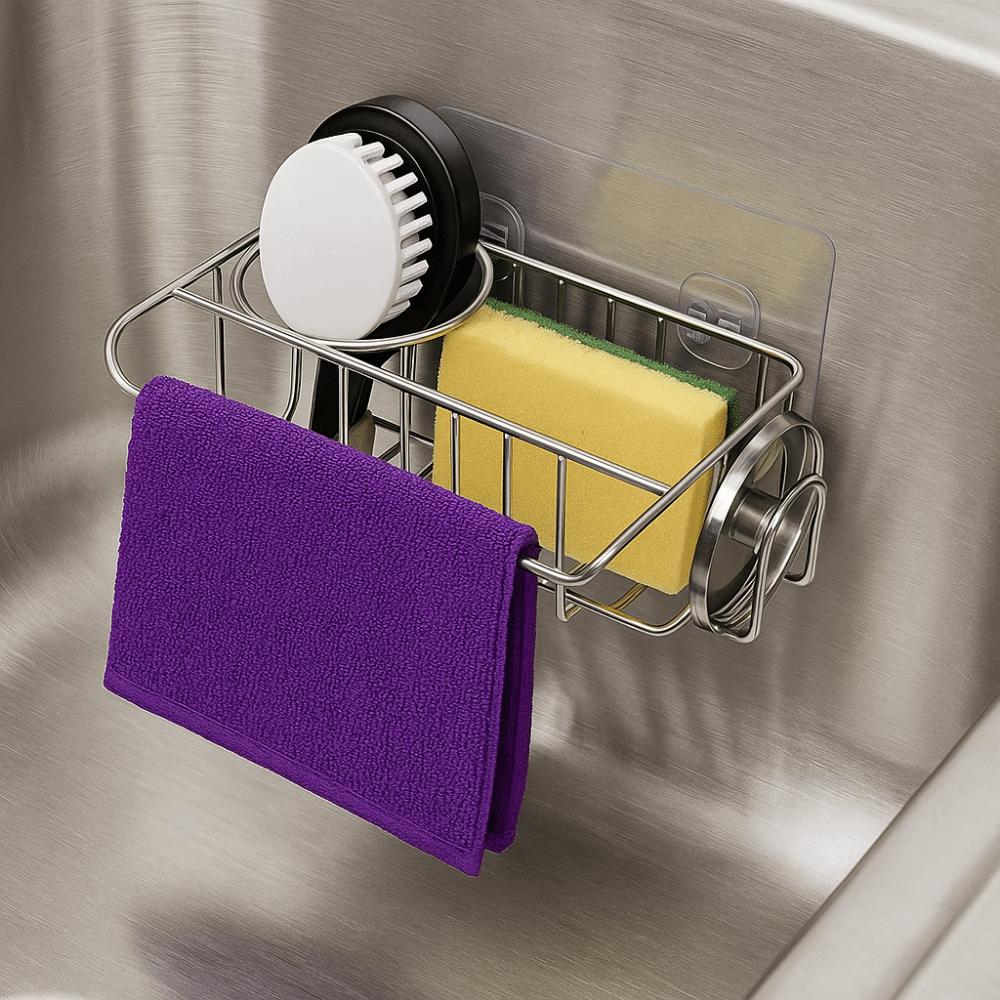 Hollowed Sponge Drainer Rack Stainless Steel Sponge Stand Sink Sponge Holder  Bathroom
