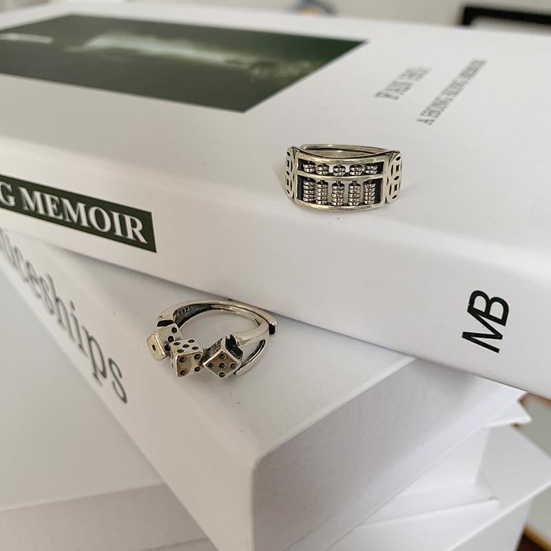 Chic Retro 925 Silver Couple Ring Unique Design Perfect For Hip Hop Style Parties