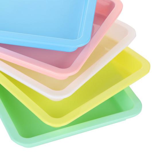 5Pcs Storage Trays Vibrant Color Easy To Clean Stackable Multipurpose Space-Saving Design Reusable Paint Trays