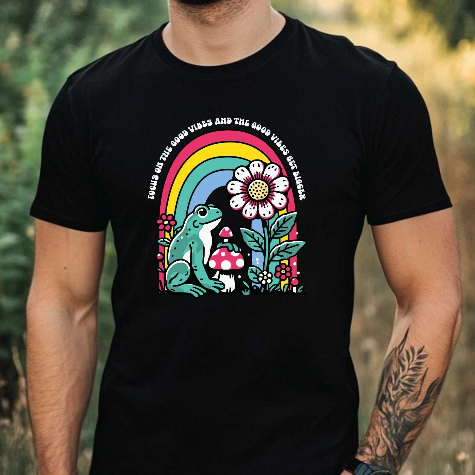 T-Shirt Herren Lustiger Frosch Motiv Baumwolle Größe XS bis 5XL S