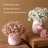 Soft Plastic Baby's Breath Artificial Flowers 22cm Real Touch Gypsophila Mini Bouquet for Wedding Home Decor, 1 Pack