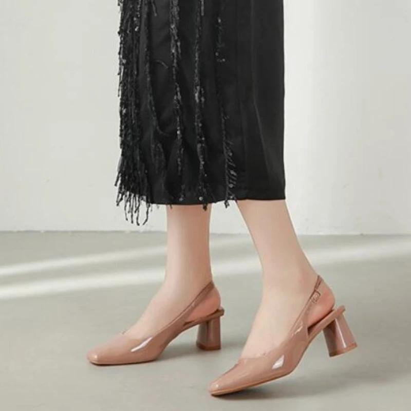 Léto Neformální Móda Hranatá špička Silný podpatek Dámské sandály Nové Sexy Elegantní Banket Pohodlná špička Vysoké podpatky NE:518