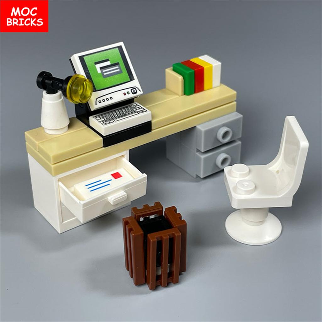 Non-Toxic Moc Bricks Office Furniture Tea Culture Desk Table Beverages Wine Educational Building Blocks City Model Children'S Toys Gifts