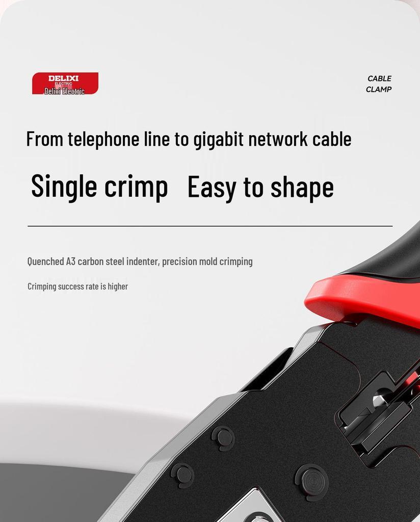 Professional Grade Network Cable Crimper Set with Wire Stripper and Cutter for Category 6 and 6P8P Crystals