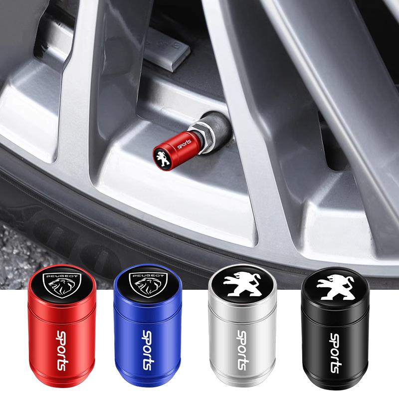 Aluminum Alloy Car Tire Valve Stem Caps Wheel Valve Accessories For Peugeot 408 308 5008 Landtrek 208 3008 2008 Rifter 508 301