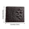 Crocodile Pattern Men's Fold Wallets Solid Color Multifunction Men's Short Wallet Casual Pocket Purse Cash Card Slot Bag