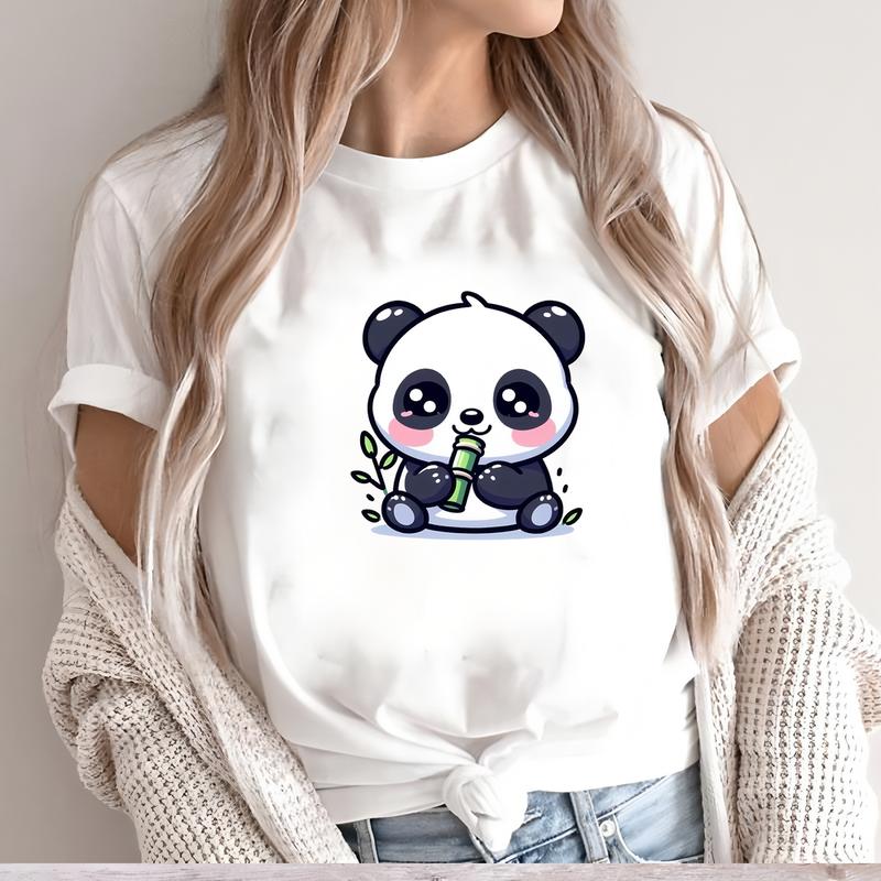 Summer T-shirt with Cute and Stylish Prints, Short-sleeve Trendy Daily Wear for Women.