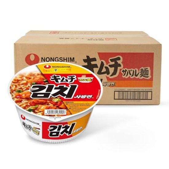 Nongshim offiziell Kimchi Sabal Nudeln 12 Stück Set Koreanisches Tassen-Ramen