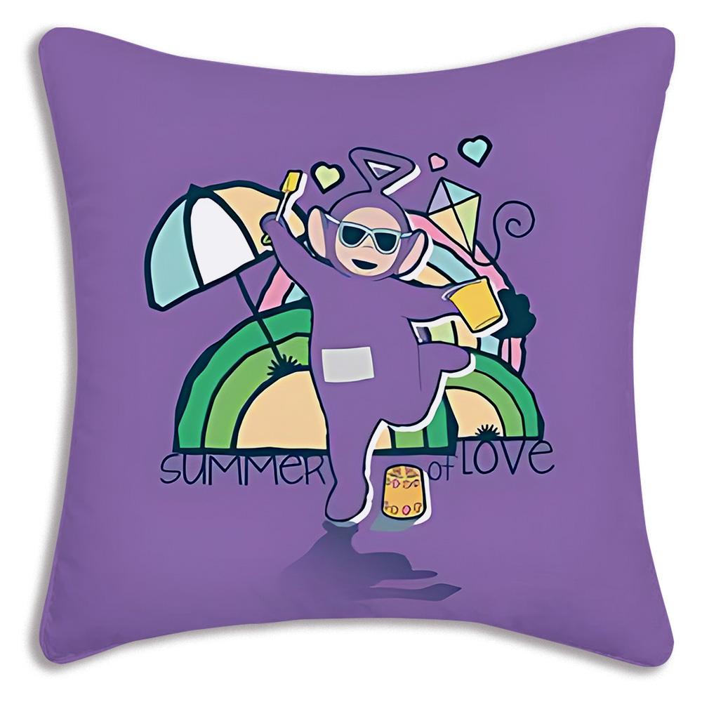 Cute Cartoon For Teletubbiess Pillow Covers Cartoon Sofa Decorative Home Double-sided Printing Short Plush Cute Cushion Cover