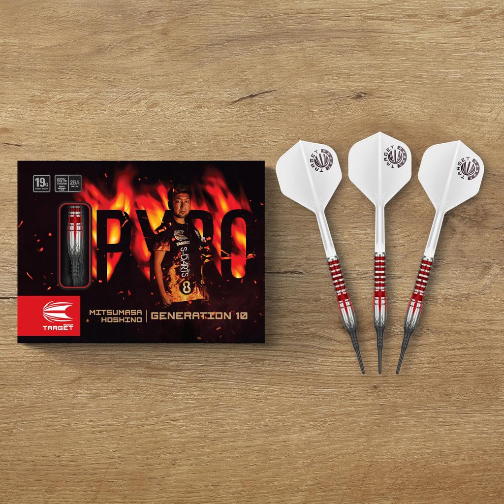 TARGET PYRO GEN-10 MAX 95% Tungsten 19g 2BA Soft Tip Darts