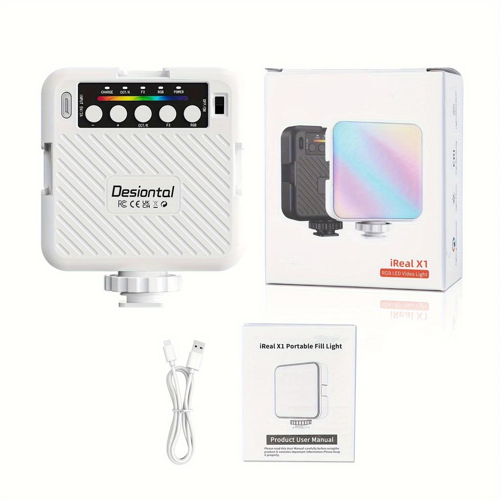 Outdoor Portable Cell Phone Selfie Photography Fill Lighting Mini RGB Video Lights Photography Lighting Selfie Light Triple Colo