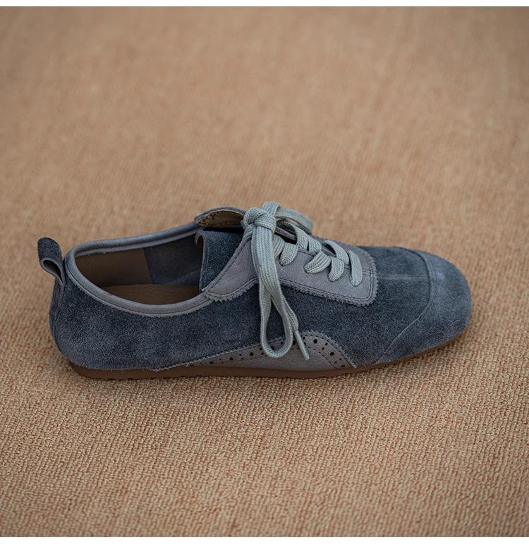 

Gray leather cowhide 2025 new outdoor moral training shoes women s flat casual shoes leather single shoes how ugly women s shoes 40 сірий колір