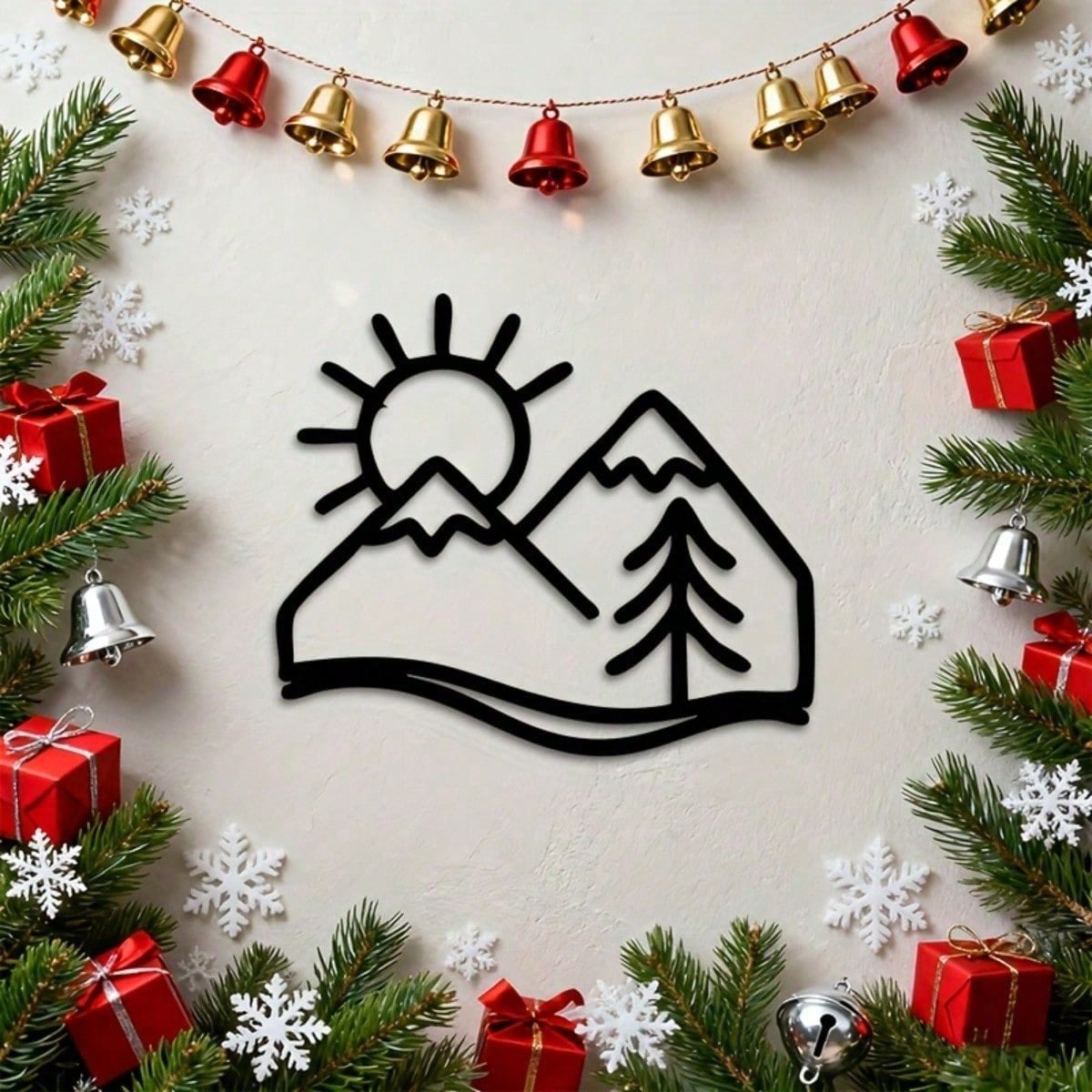 

Metal Wall Art Pine Tulips Rustic Decor Living Room Bedroom Office