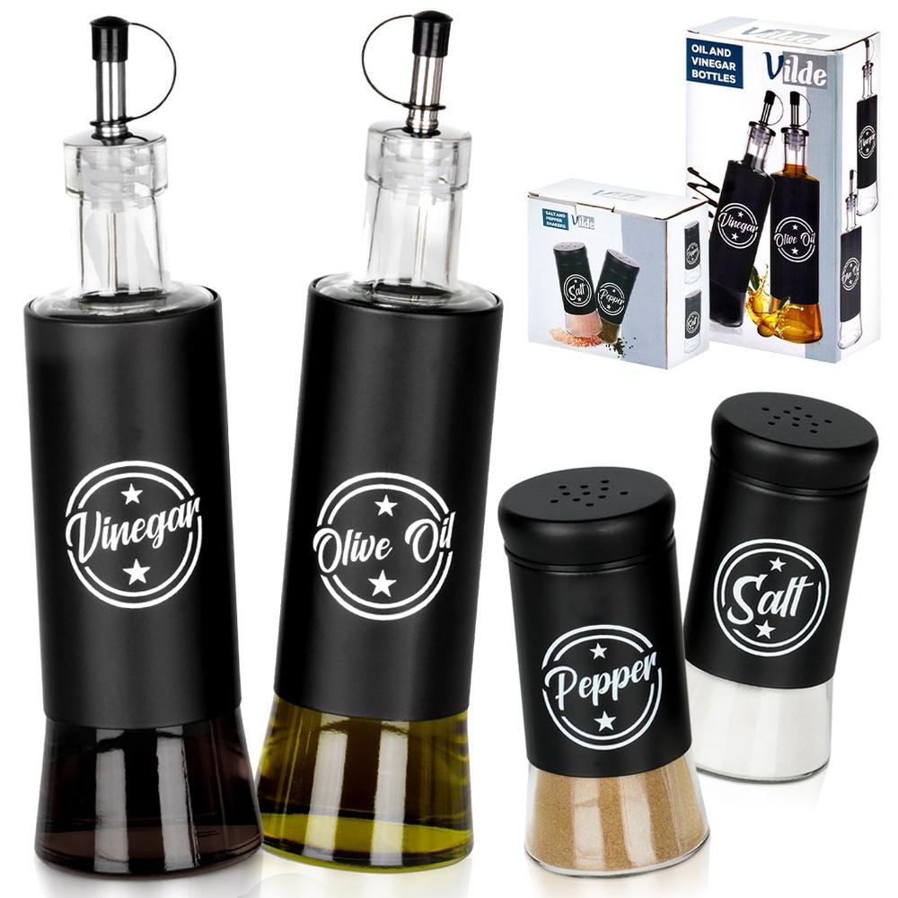 Bottles for Oil and Vinegar, Spice Jars 4 Pcs.