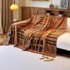 Luxury Style Chenille Sofa Towel With Tassels Double-side For Living Room Camping Picnic Large Blanket Leisure Relax Beach Towel