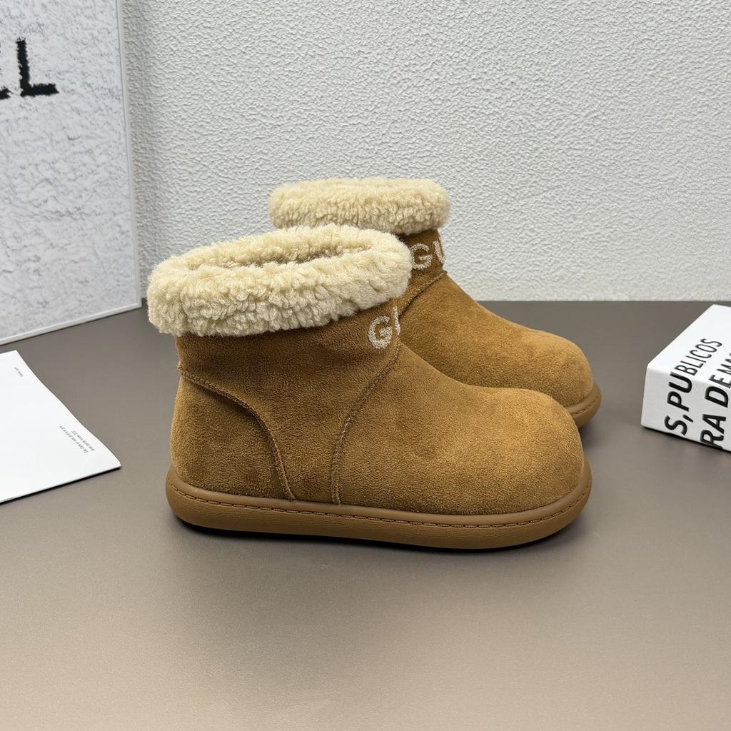 Lamb wool snow boots women's Birkenstock short boots 2025 winter new non-slip cotton boots velvet thermal cotton shoes