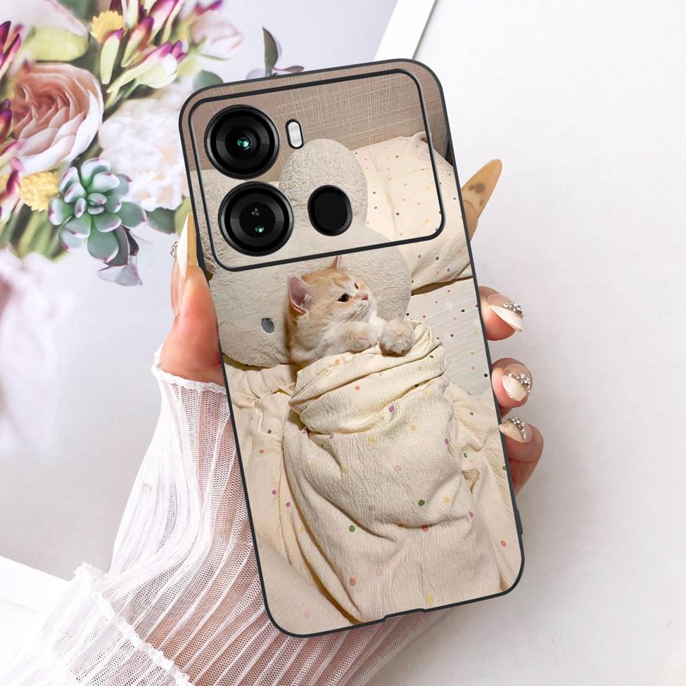 Coque Pour ITEL P40 Housse P662L Silicone Chat Mignon Mode Drôle Peinte Funda Pour P40 ITEL P 40 Coque de Téléphone