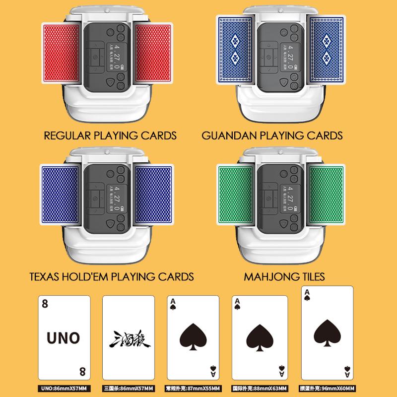 2 In 1 Playing Cards Shuffling Dealing Tool 360° Automatic Card Dealer Shuffler Large Capacity 4 Decks of Cars Poker Device