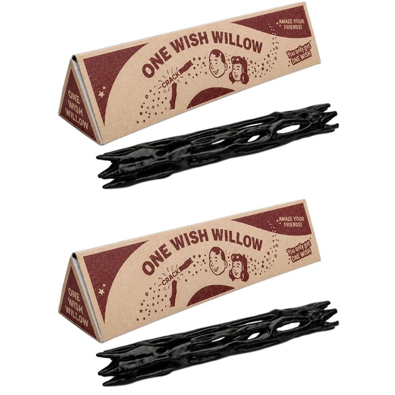 3D Printed Black Willow Stick Ornament Prop One Wish Willow Sticks with Box for Retro Party Favor Lucky Wishing Stick for Gifts