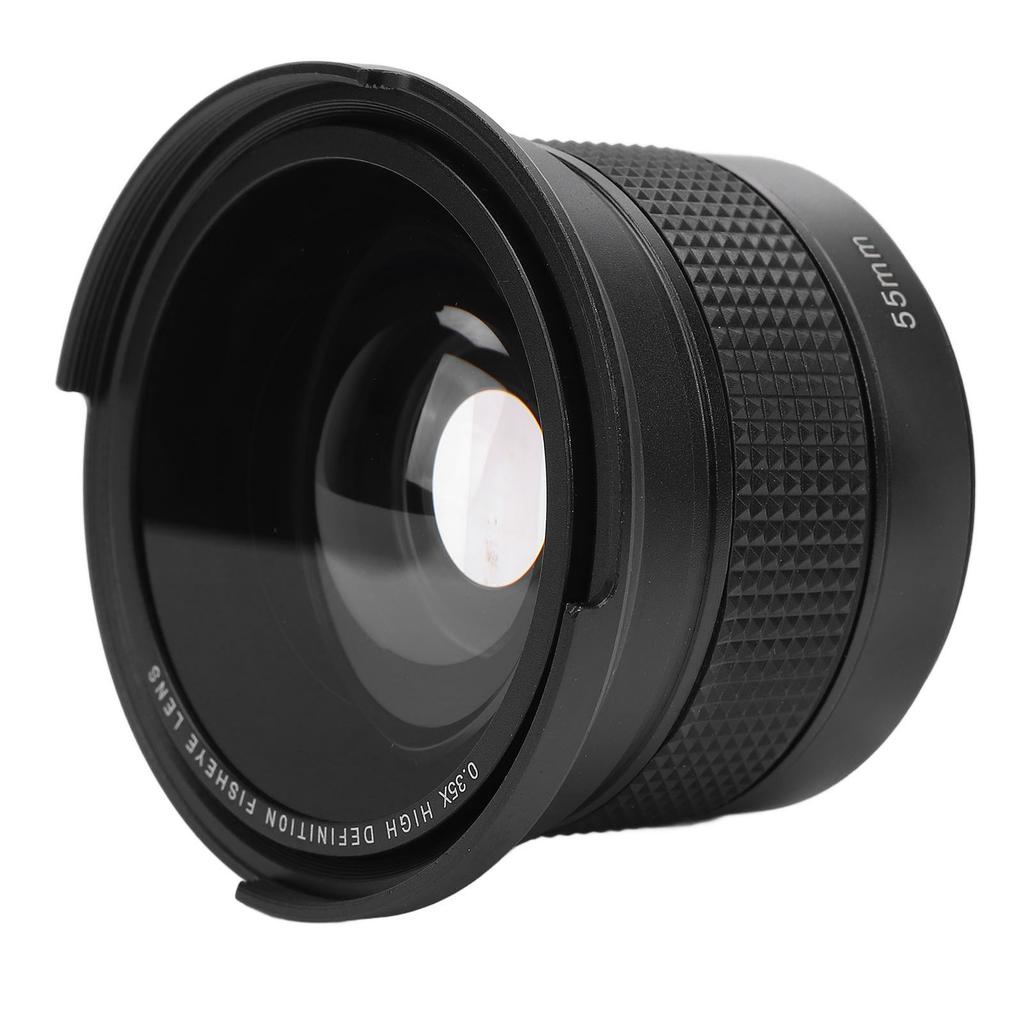 Fisheye Lens 0.35x Super Wide Angle Panoramic Macro 2 in 1 Detachable Lens AF IR Compatible 55mm   2.17in