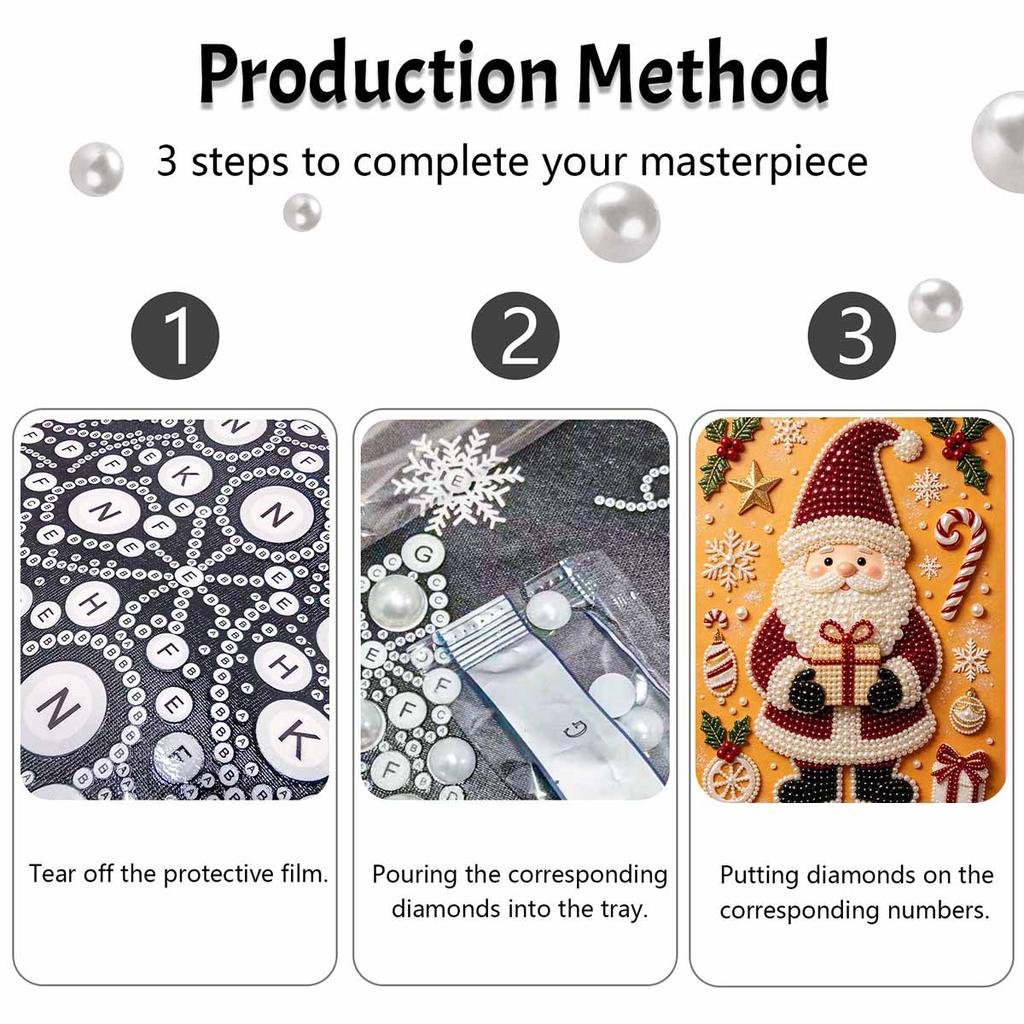 Weihnachts-Perlenmalerei-Set Handgemachtes DIY Weihnachtsmann-Geschenk Heimdekoration Malerei
