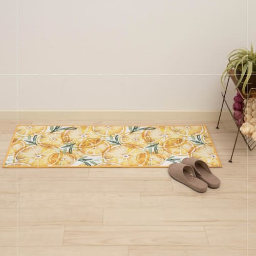 Senko Lemon Lime 2 Kitchen Mat, Interior Mat, Approx. 45 x 120 cm, Yellow, Washable, 72688