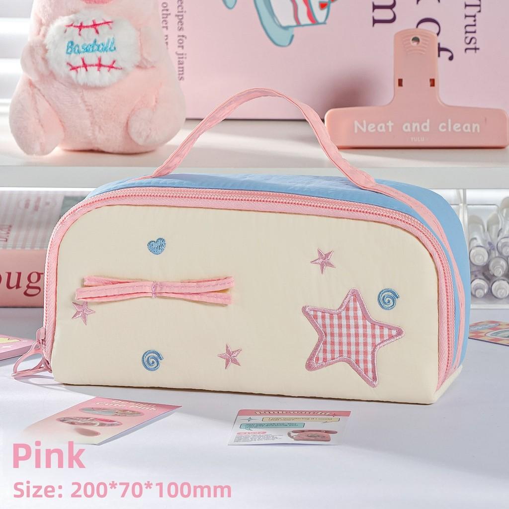 Multi Layer Pencil Case With Fabric Material For Students And Office Use