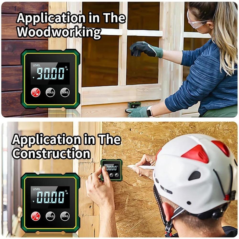 Four-sided magnetic digital angle measuring instrument, rechargeable inclinometer, strong magnetic angle meter, protractor, measuring tools