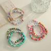 LOVE Letter Buntes Heishi Perlen Stretch Armband Set für Damen Y2K Boho Schmuck Geschenk