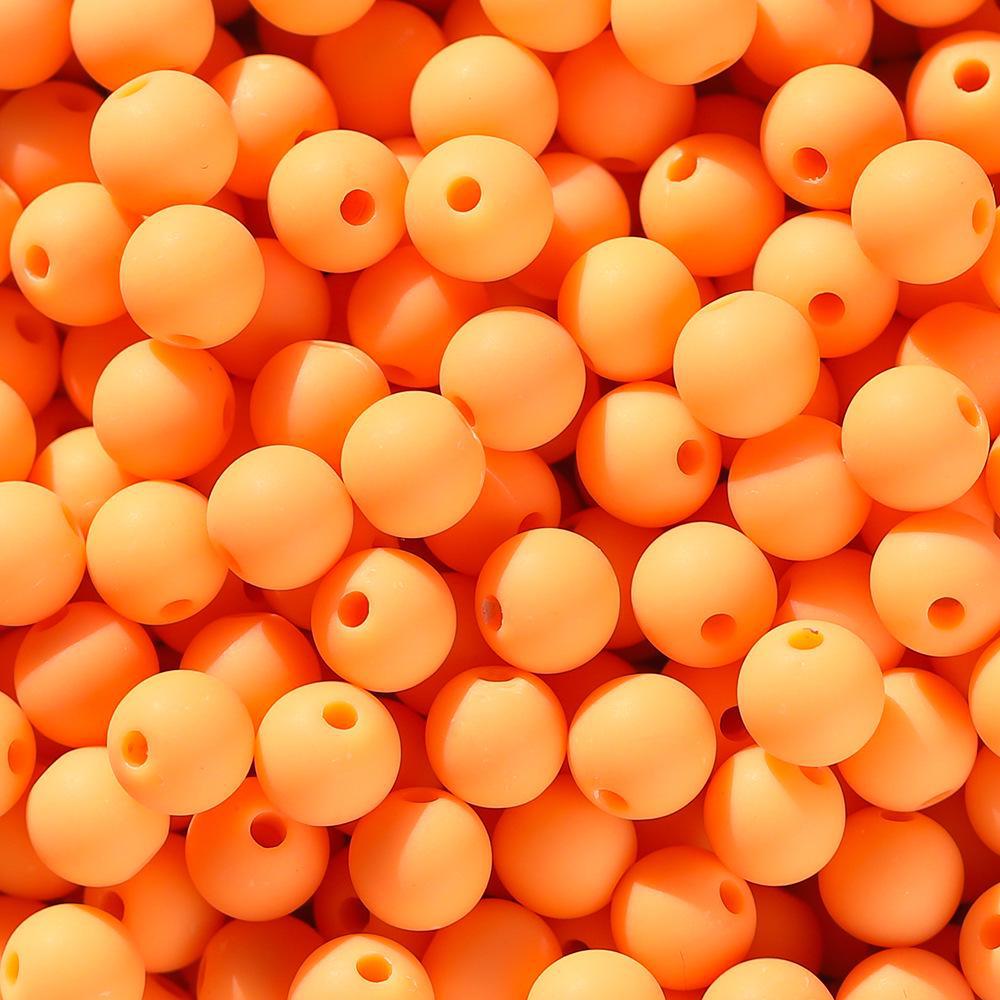 6/8mm Frosted Candy Acrylic Beads - Matte Solid Color, Round with Straight Hole for DIY Handmade Jewelry.